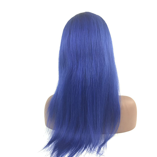 Brazilian Virgin Hair 20 inch Length Blue Color Full lace wig