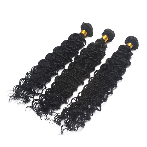 Grade 10A Brazilian Deep Wave Hair Weft , Deep wave hair weaving