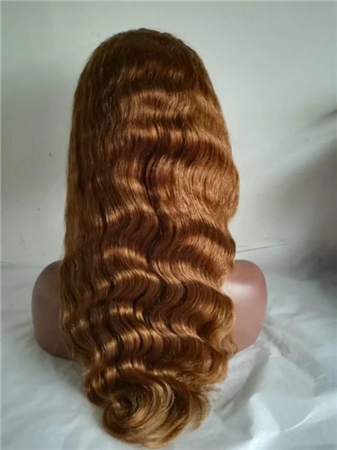 Peruvian Human Hair Body wave light brown Color Full lace wig